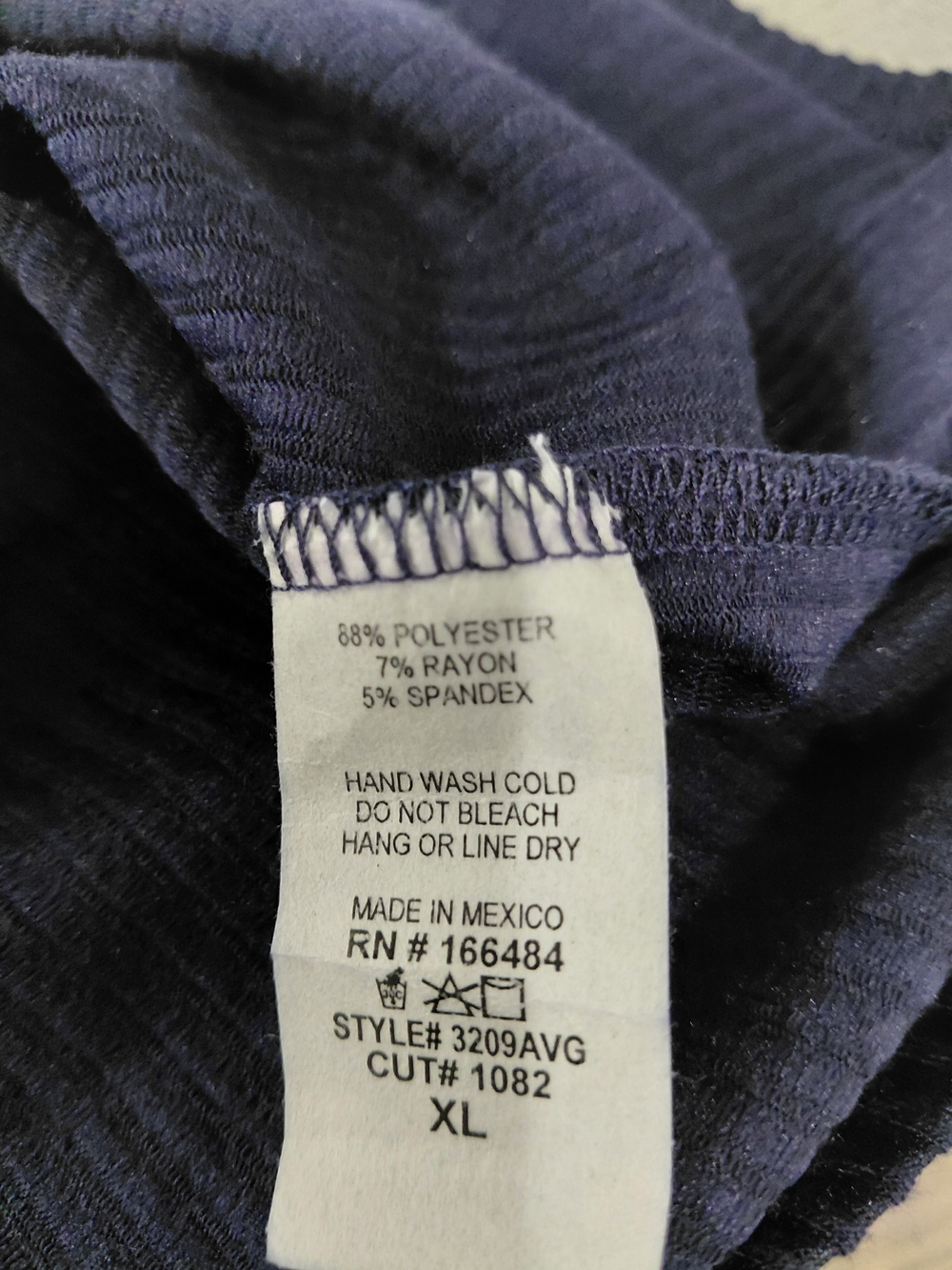 Navy Short Sleeve Ribbed Tee #0725 - Picture 9 of 9